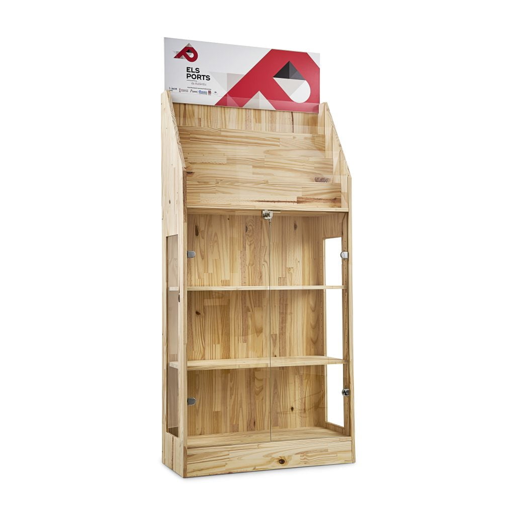 Mueble expositor de madera personalizado para punto de venta